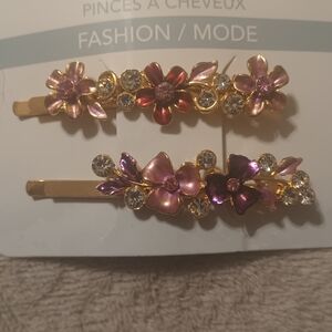 Floral Gold Hair Clips